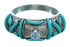 Cubic Zirconia Genuine Sterling Silver Turquoise Inlay Wedding Ring Size 6-1/2 LX113186